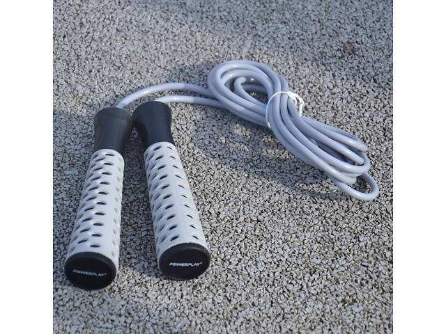 Скакалка PowerPlay 4206 Jump Rope PRO+ Сіро-чорна (2,75m.) - Фото 9