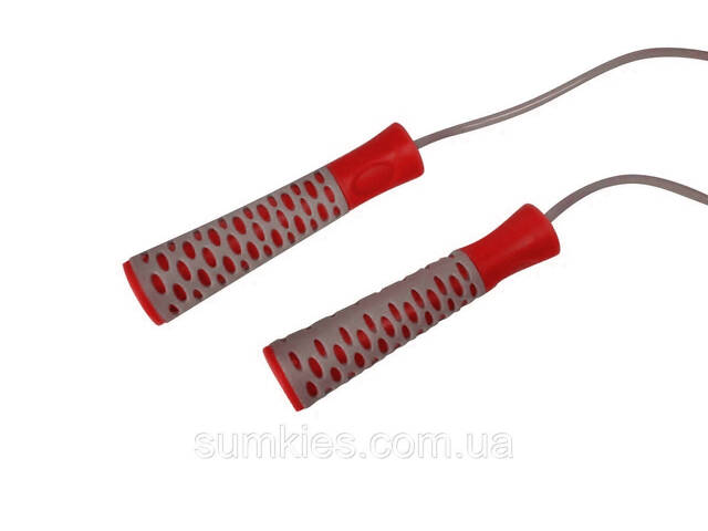 Скакалка PowerPlay 4206 Jump Rope PRO+ Сіро-червона (2,75m.) - Фото 3