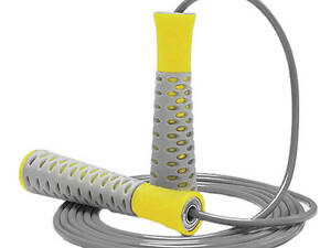 Скакалка PowerPlay 4206 Jump Rope PRO+ Сіро-жовта (2,75m.)