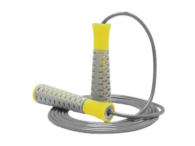 Скакалка PowerPlay 4206 Jump Rope PRO+ Сіро-жовта (2,75m.) - Фото 1