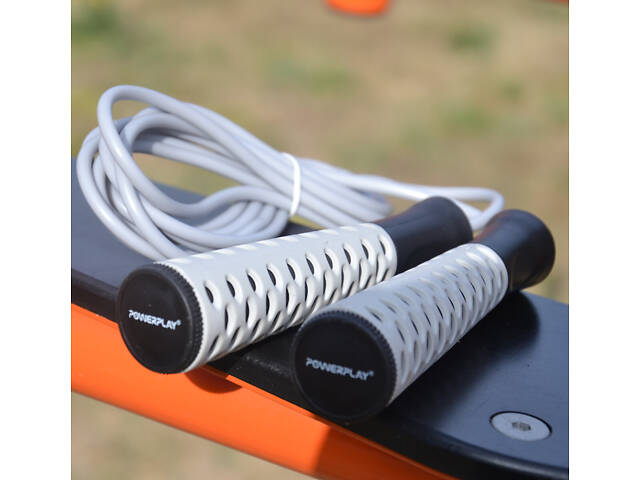 Скакалка PowerPlay 4206 Jump Rope PRO+ Сіро-чорна (2,75m.) - Фото 8