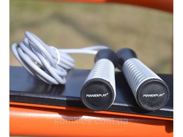 Скакалка PowerPlay 4206 Jump Rope PRO+ Сіро-чорна (2,75m.) - Фото 10