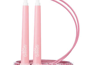 Скакалка Queenfit Speed з пластиковими ручками рожева, Оригінал!