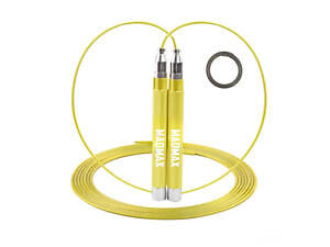 Скакалка швидкісна на підшипниках алюмінієва MadMax MFA-286 Speed jump rope Yellow