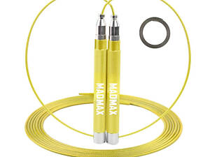 Скакалка швидкісна на підшипниках алюмінієва MadMax MFA-286 Speed jump rope Yellow