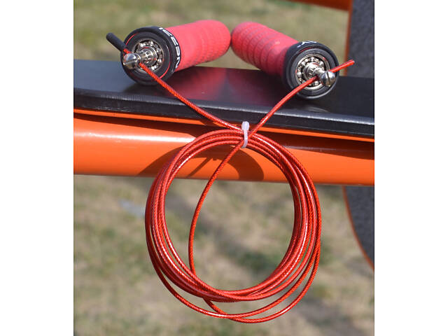 Скакалка швидкісна на підшипниках PowerPlay 4208 Fitness Jump Rope Червона (3m.) - Фото 6