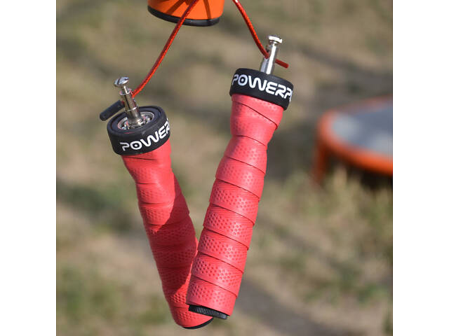 Скакалка швидкісна на підшипниках PowerPlay 4208 Fitness Jump Rope Червона (3m.) - Фото 4