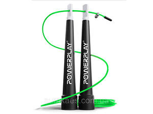Скакалка швидкісна PowerPlay 4202 Ultra Speed Rope Зелена (2,9m.)