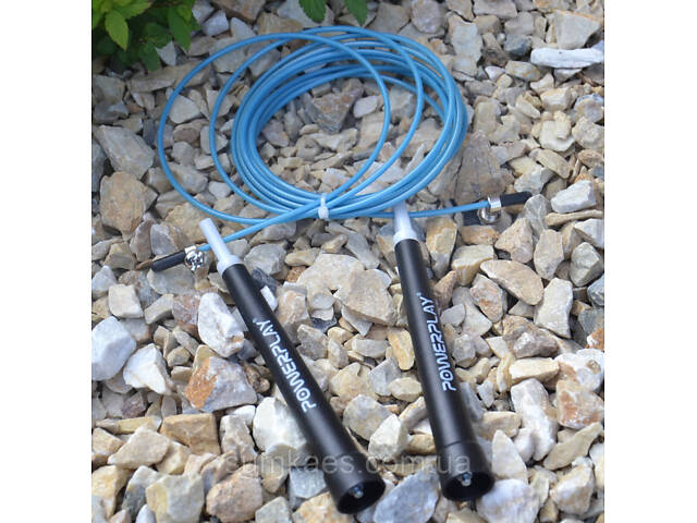 Скакалка швидкісна PowerPlay 4202 Ultra Speed Rope Бірюзова (2,9m.) - Фото 5