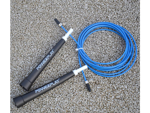 Скакалка швидкісна PowerPlay 4202 Ultra Speed Rope Синя (2,9m.) - Фото 6