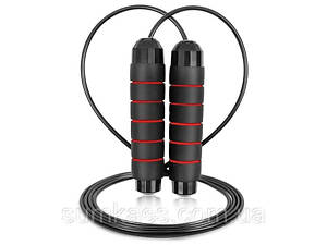 Скакалка швидкісна PowerPlay 4210 Power Weighted Jump Rope Чорна (2,7m.)