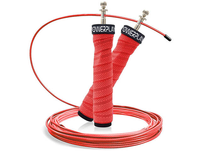 Скакалка швидкісна на підшипниках PowerPlay 4208 Fitness Jump Rope Червона (3m.) - Фото 1