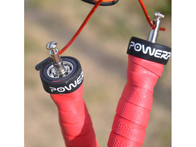 Скакалка швидкісна на підшипниках PowerPlay 4208 Fitness Jump Rope Червона (3m.) - Фото 6