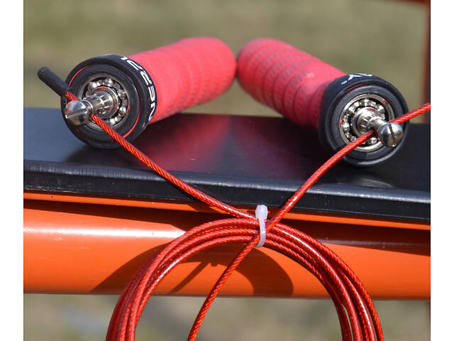 Скакалка швидкісна на підшипниках PowerPlay 4208 Fitness Jump Rope Червона (3m.) - Фото 7