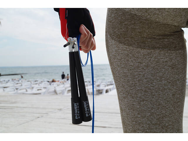 Скакалка швидкісна Power System PS-4033 Crossfit Jump Rope Blue (2,8m.) - Фото 7