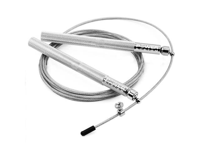 Скакалка швидкісна Power System PS-4064 Ultra Jump Rope Silver (2,75m.) - Фото 1