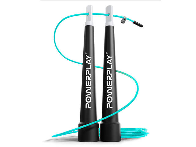 Скакалка швидкісна PowerPlay 4202 Ultra Speed Rope Бірюзова (2,9m.) - Фото 1