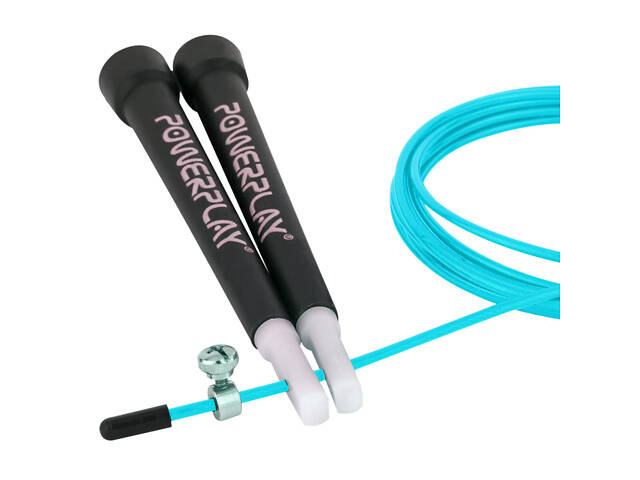 Скакалка швидкісна PowerPlay 4202 Ultra Speed Rope Бірюзова (2,9m.) - Фото 2