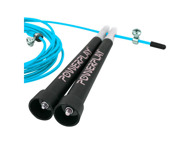 Скакалка швидкісна PowerPlay 4202 Ultra Speed Rope Бірюзова (2,9m.) - Фото 3