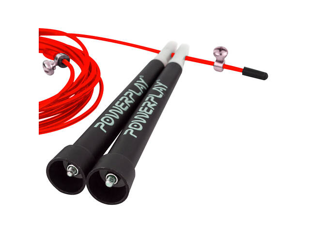 Скакалка швидкісна PowerPlay 4202 Ultra Speed Rope Червона (2,9m.) - Фото 2