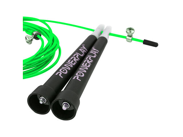 Скакалка швидкісна PowerPlay 4202 Ultra Speed Rope Зелена (2,9m.) - Фото 3