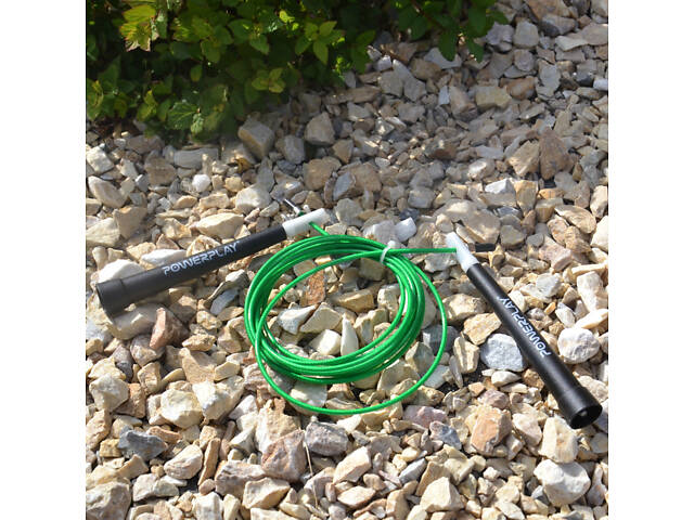 Скакалка швидкісна PowerPlay 4202 Ultra Speed Rope Зелена (2,9m.) - Фото 5