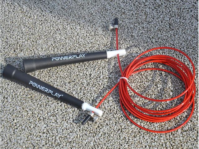 Скакалка швидкісна PowerPlay 4202 Ultra Speed Rope Червона (2,9m.) - Фото 10