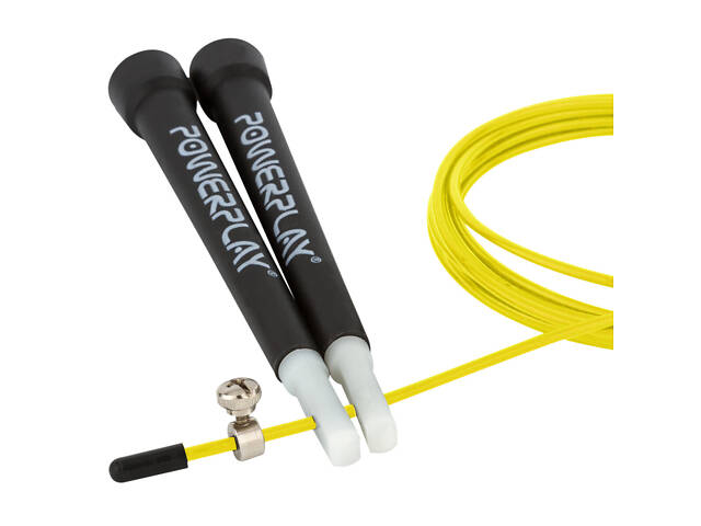 Скакалка швидкісна PowerPlay 4202 Ultra Speed Rope Жовта (2,9m.) - Фото 2