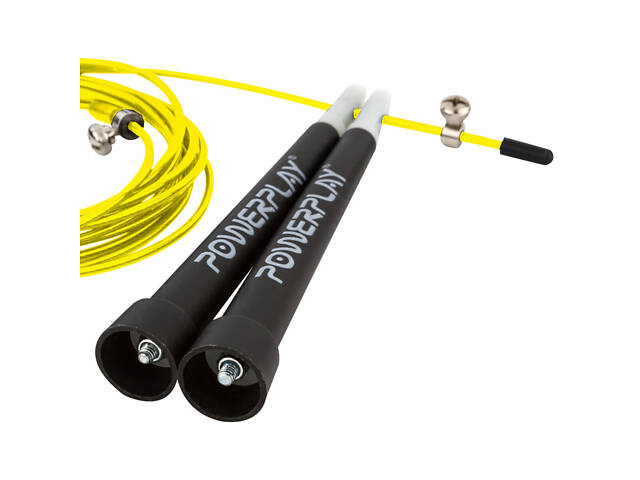 Скакалка швидкісна PowerPlay 4202 Ultra Speed Rope Жовта (2,9m.) - Фото 3