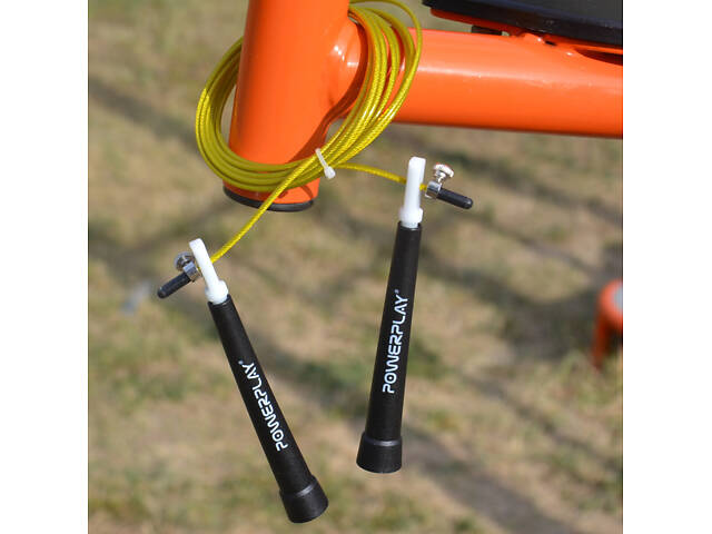 Скакалка швидкісна PowerPlay 4202 Ultra Speed Rope Жовта (2,9m.) - Фото 6