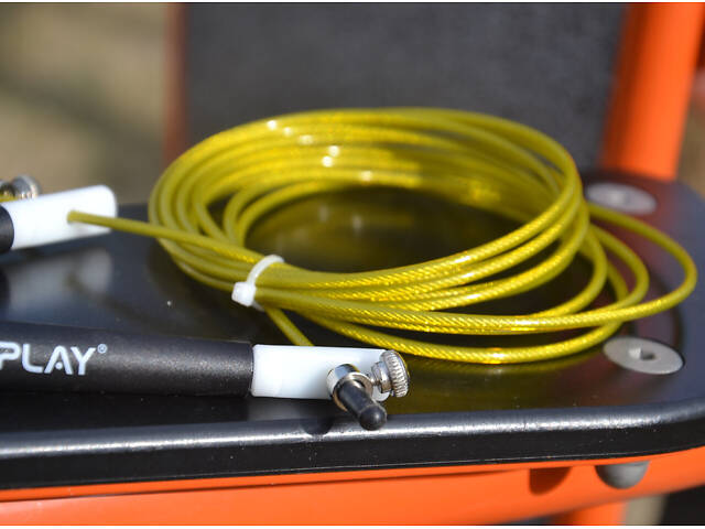 Скакалка швидкісна PowerPlay 4202 Ultra Speed Rope Жовта (2,9m.) - Фото 9