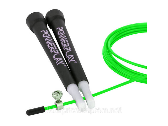 Скакалка швидкісна PowerPlay 4202 Ultra Speed Rope Зелена (2,9m.), Оригінал! - Фото 2