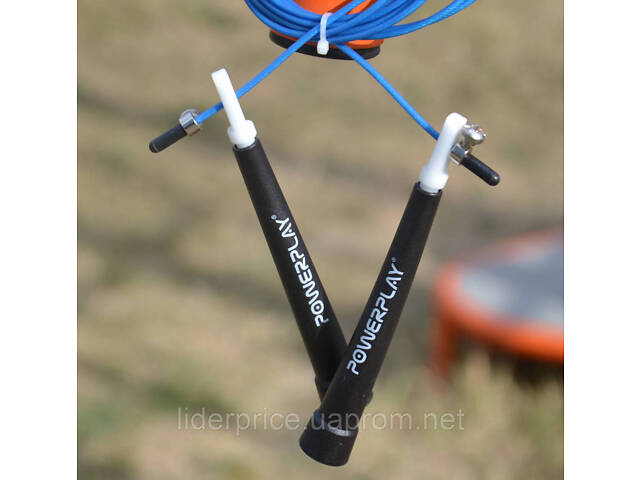 Скакалка швидкісна PowerPlay 4202 Ultra Speed Rope Синя (2,9m.), Оригінал! - Фото 8