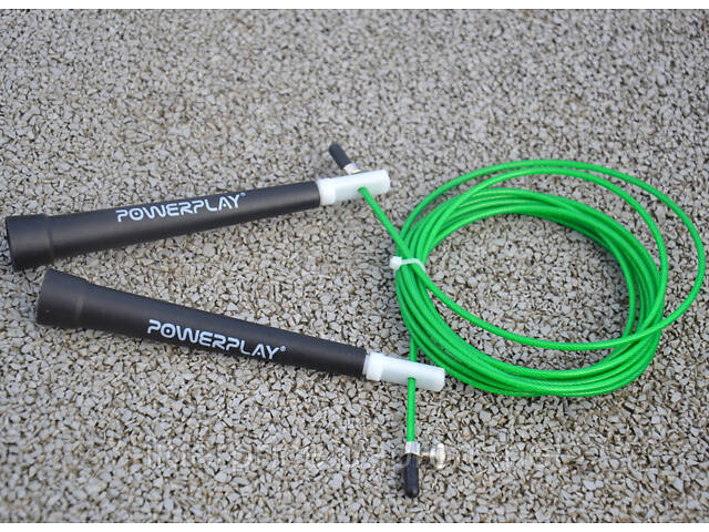 Скакалка швидкісна PowerPlay 4202 Ultra Speed Rope Зелена (2,9m.), Оригінал! - Фото 10