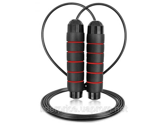 Скакалка швидкісна PowerPlay 4210 Power Weighted Jump Rope Чорна (2,7m.), Оригінал! - Фото 1