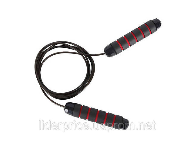 Скакалка швидкісна PowerPlay 4210 Power Weighted Jump Rope Чорна (2,7m.), Оригінал! - Фото 2
