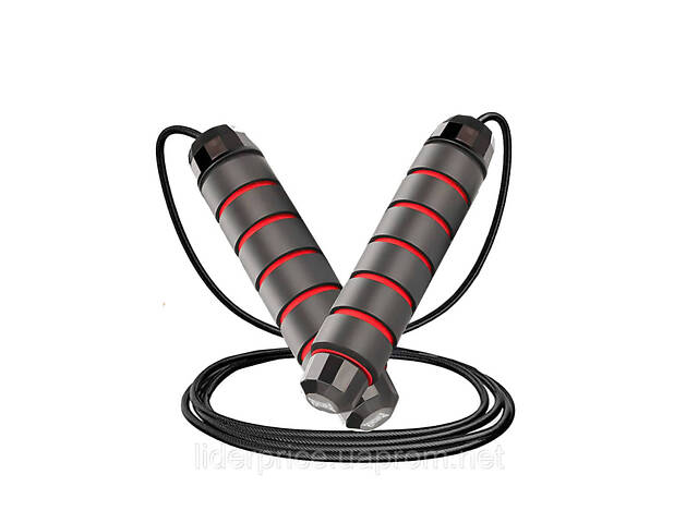 Скакалка швидкісна PowerPlay 4210 Power Weighted Jump Rope Чорна (2,7m.), Оригінал! - Фото 3