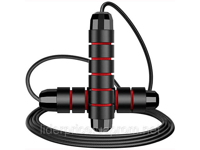 Скакалка швидкісна PowerPlay 4210 Power Weighted Jump Rope Чорна (2,7m.), Оригінал! - Фото 4