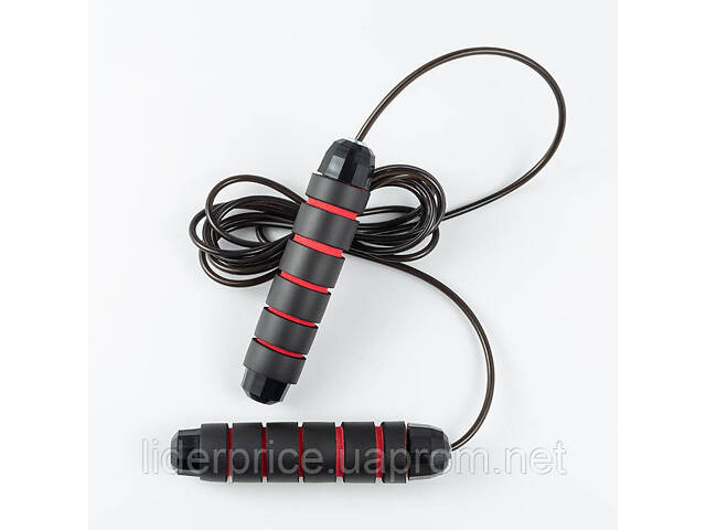Скакалка швидкісна PowerPlay 4210 Power Weighted Jump Rope Чорна (2,7m.), Оригінал! - Фото 5