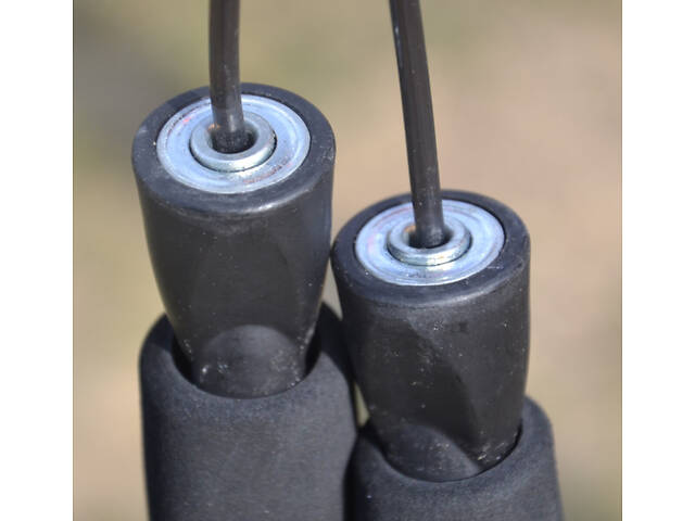 Скакалка швидкісна PowerPlay 4211 X ROPE з обтяжувачами (120г*2) Чорна (3м.) - Фото 5