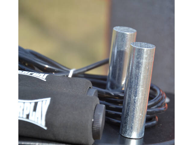 Скакалка швидкісна PowerPlay 4211 X ROPE з обтяжувачами (120г*2) Чорна (3м.) - Фото 7