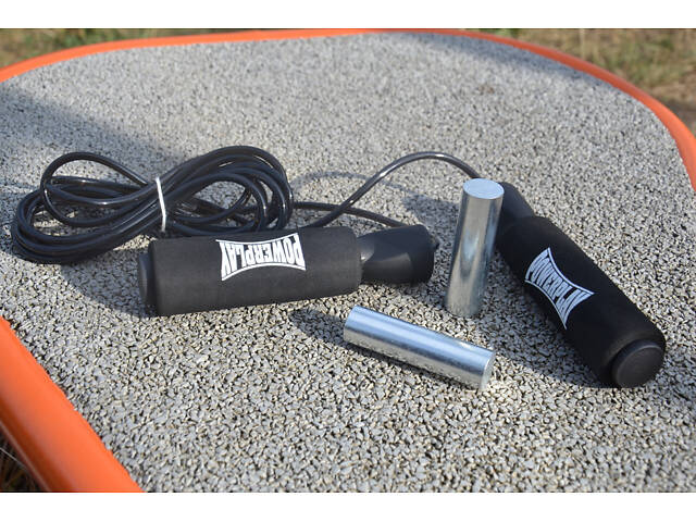 Скакалка швидкісна PowerPlay 4211 X ROPE з обтяжувачами (120г*2) Чорна (3м.) - Фото 9