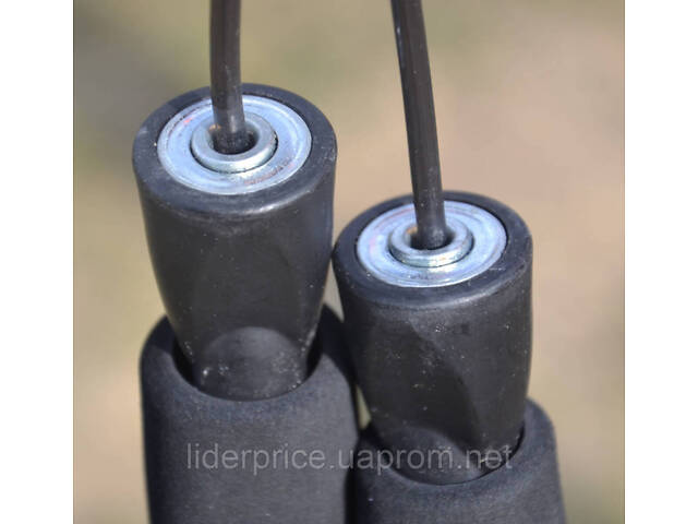 Скакалка швидкісна PowerPlay 4211 X ROPE з обтяжувачами (120г*2) Чорна (3м.), Оригінал! - Фото 5