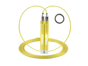 Скакалка скоростная на подшипниках алюминиевая MadMax MFA-286 Speed jump rope (Yellow)