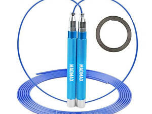 Скакалка швидкісна на підшипниках алюмінієва MadMax MFA-286 Speed jump rope Blue