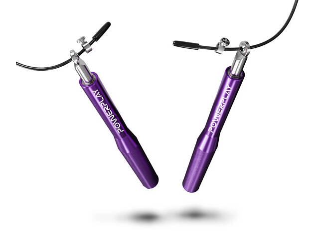 Скакалка швидкісна на підшипниках алюмінієва PowerPlay 4207 Elite Jump Rope Фіолетова (3m.) - Фото 2