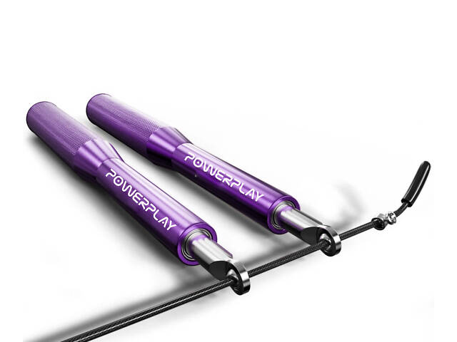 Скакалка швидкісна на підшипниках алюмінієва PowerPlay 4207 Elite Jump Rope Фіолетова (3m.) - Фото 3