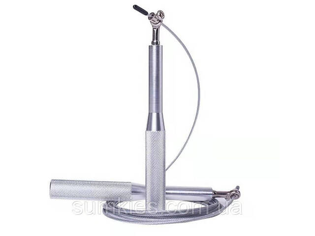 Скакалка швидкісна на підшипниках алюмінієва PowerPlay 4207 Elite Jump Rope Срібна (3m.) - Фото 2