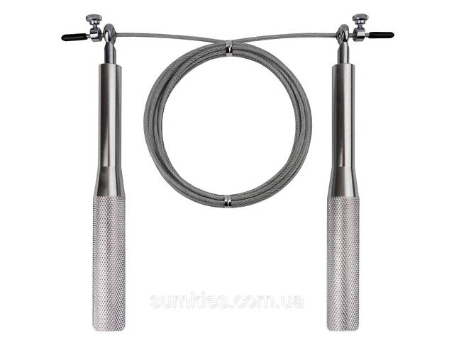 Скакалка швидкісна на підшипниках алюмінієва PowerPlay 4207 Elite Jump Rope Срібна (3m.) - Фото 3
