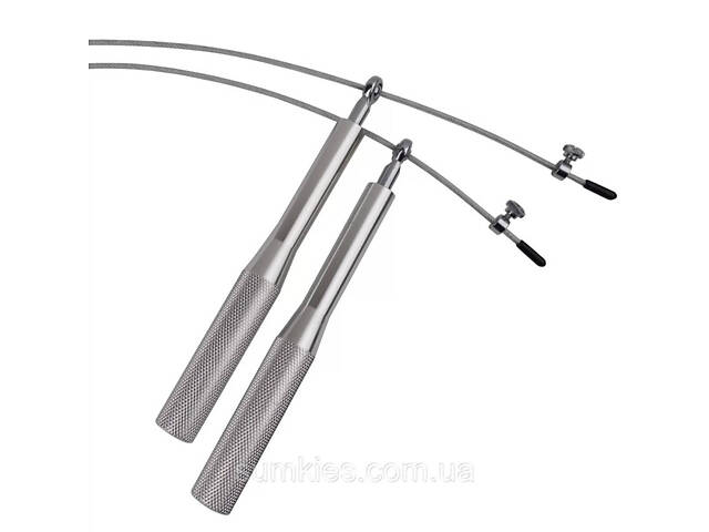 Скакалка швидкісна на підшипниках алюмінієва PowerPlay 4207 Elite Jump Rope Срібна (3m.) - Фото 5